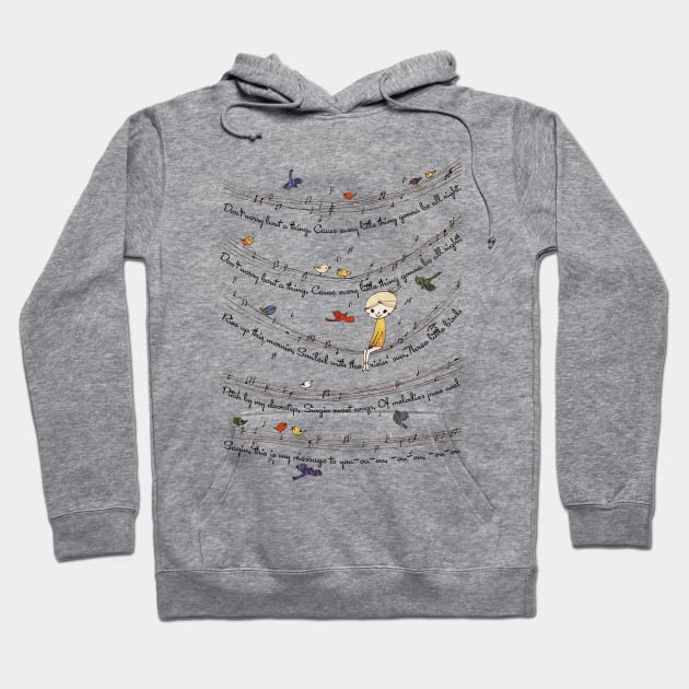 Every Little Thing Is Gonna Be Alright  Hippie Music Hoodie by Raul Caldwell